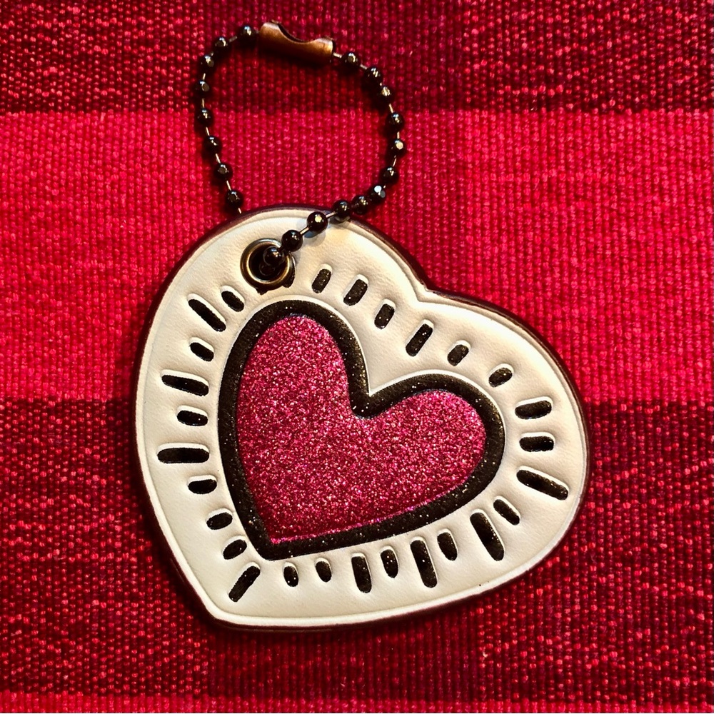 Coach x Keith Haring Glitter Heart Bag Charm